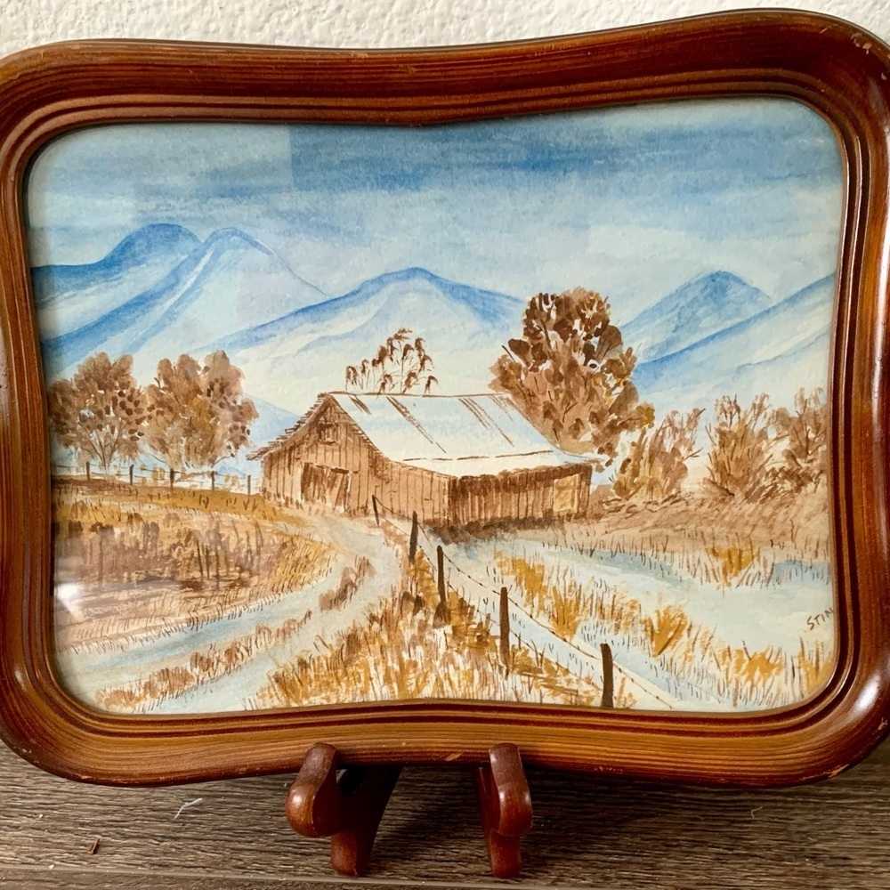 Vtg British Register Design Picture Frame  Print 8/10”